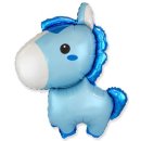 Luftballon Baby Pferd Blau-Hellblau  Folie 89cm