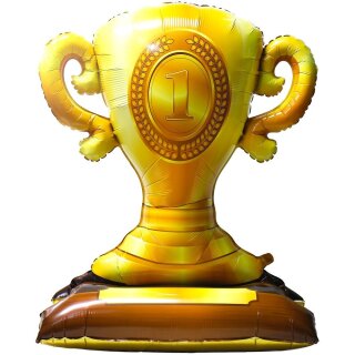 Segelken Folienballon Pokal Gold mit Standfuß stehend 107cm-1St