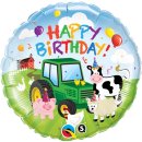 Luftballon Happy Birthday Bauernhof Folie ø46cm