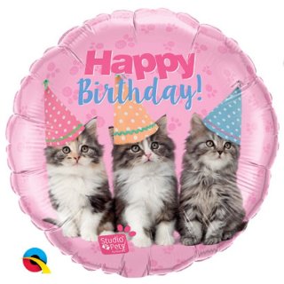 Luftballon Happy Birthday Katzen Folie ø46cm