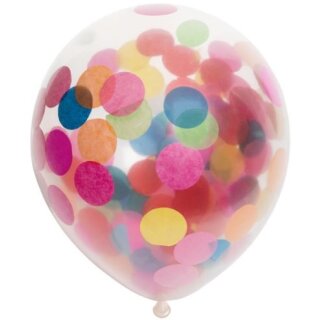 Globos Konfettiballon Klar ø30cm Konfetti Bunt Papier-6St