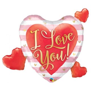 Qualatex Folienballon i Love You mit Herzen  94cm-1St