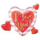 Qualatex Folienballon i Love You mit Herzen  94cm-1St
