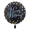 Anagram Folienballon Happy Birthday Silber  ø45cm-1St