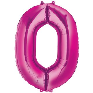 Luftballon -Zahl 0- Pink Folie ca 86cm