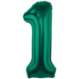 Luftballon -Zahl 1- Grün-Dunkelgrün Folie ca 86cm