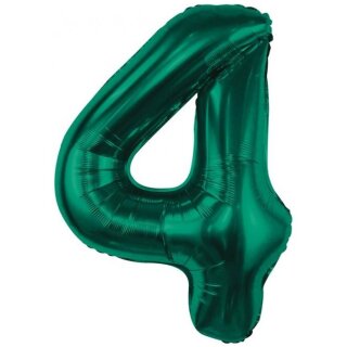 Godan Folienballon -Zahl 4- Grün-Dunkelgrün Folie 85cm-1St