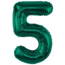 Godan Folienballon -Zahl 5- Grün-Dunkelgrün...