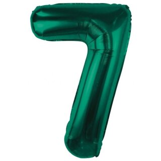 Godan Folienballon -Zahl 7- Grün-Dunkelgrün Folie 85cm-1St
