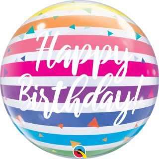 Luftballon Happy Birthday Regenbogen Bubble Folie ø56cm
