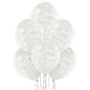 6 Luftballons Just Married Herzen Kristall ø30cm
