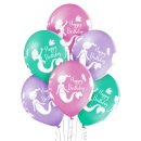 6 Luftballons Meerjungfrau ø30cm