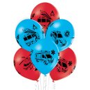 6 Luftballons Notfallfahrzeuge ø30cm