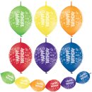6 Luftballons Happy Birthday Kettenballons ø30cm