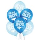 6 Luftballons Baby Boy Flugzeug ø30cm