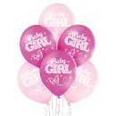 6 Luftballons Baby Girl Schmetterling ø30cm