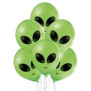 6 Luftballons Außerirdisches Gesicht ø27cm