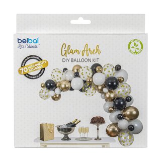 Belbal Premium Ballongirlande Deko Gold Schwarz ca 400cm-1Set