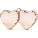 Partydeco Ballongewicht Doppelherz Rosegold 137g-1St
