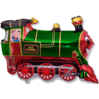 Flexmetal Folienballon Lokomotive mit Lokführer Grün 80cm-1St
