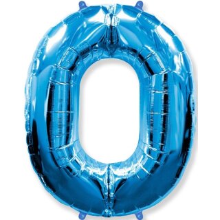 Flexmetal Folienballon -Zahl 0- Blau Folie 66cm-1St