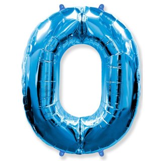 Luftballon -Zahl 0- Blau Folie 66cm