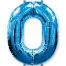 Flexmetal Folienballon -Zahl 0- Blau Folie 66cm-1St