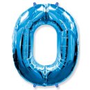Luftballon -Zahl 0- Blau Folie 66cm