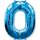 Flexmetal Folienballon -Zahl 0- Blau Folie 66cm-1St