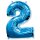 Flexmetal Folienballon -Zahl 2- Blau Folie 66cm-1St