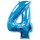 Flexmetal Folienballon -Zahl 4- Blau Folie 66cm-1St
