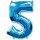 Flexmetal Folienballon -Zahl 5- Blau Folie 66cm-1St