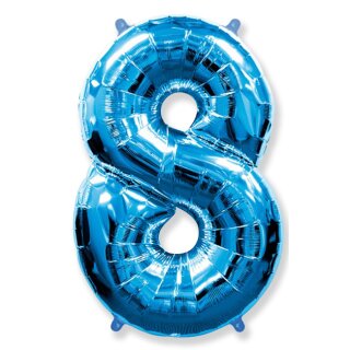 Flexmetal Folienballon -Zahl 8- Blau Folie 66cm-1St