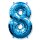 Flexmetal Folienballon -Zahl 8- Blau Folie 66cm-1St