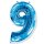 Flexmetal Folienballon -Zahl 9- Blau Folie 66cm-1St
