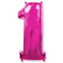 Luftballon -Zahl 1- Pink Folie 66cm