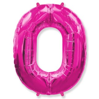 Flexmetal Folienballon -Zahl 0- Pink Folie 66cm-1St
