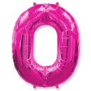 Flexmetal Folienballon -Zahl 0- Pink Folie 66cm-1St