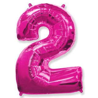 Flexmetal Folienballon -Zahl 2- Pink Folie 66cm-1St