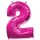 Flexmetal Folienballon -Zahl 2- Pink Folie 66cm-1St