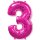 Luftballon -Zahl 3- Pink Folie 66cm