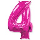 Luftballon -Zahl 4- Pink Folie 66cm