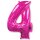 Flexmetal Folienballon -Zahl 4- Pink Folie 66cm-1St