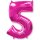 Flexmetal Folienballon -Zahl 5- Pink Folie 66cm-1St
