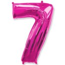 Flexmetal Folienballon -Zahl 7- Pink Folie 66cm-1St