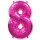 Flexmetal Folienballon -Zahl 8- Pink Folie 66cm-1St