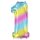 Flexmetal Folienballon -Zahl 1- Regenbogen Folie 66cm-1St