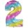 Flexmetal Folienballon -Zahl 2- Regenbogen Folie 66cm-1St