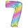 Flexmetal Folienballon -Zahl 7- Regenbogen Folie 66cm-1St