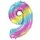 Flexmetal Folienballon -Zahl 9- Regenbogen Folie 66cm-1St